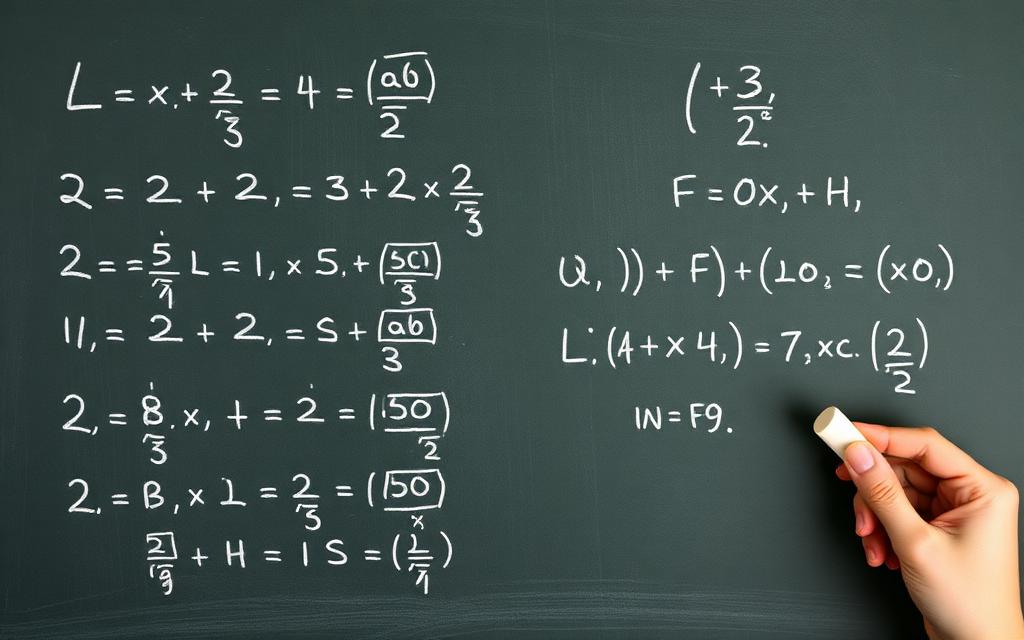 Logarithm equations on a chalkboard