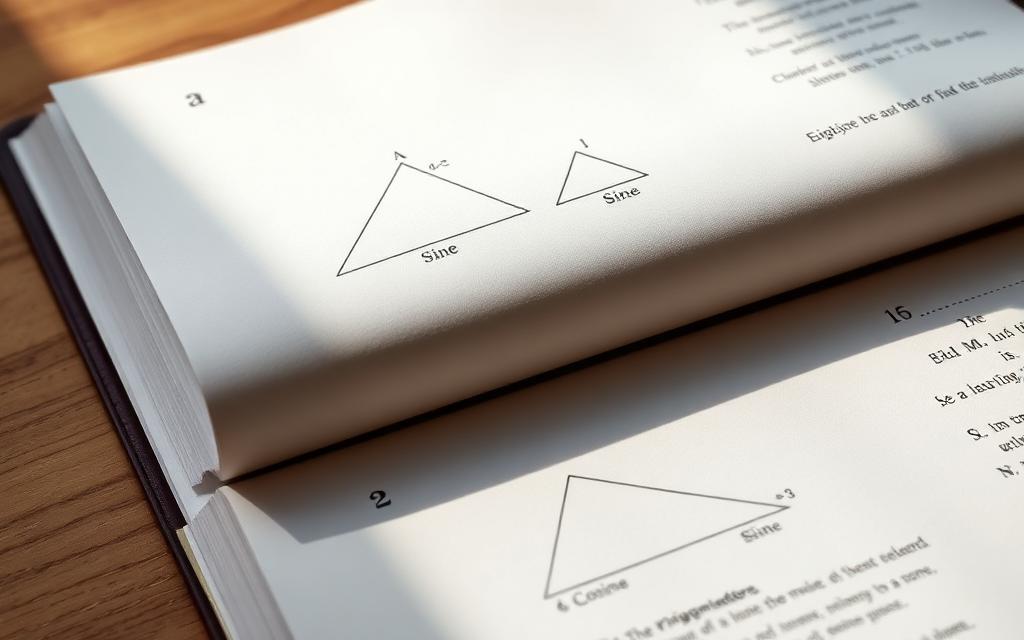 Trigonometry textbook with triangle diagrams